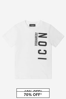 Dsquared2 Kids Unisex Cotton Icon T-Shirt in White