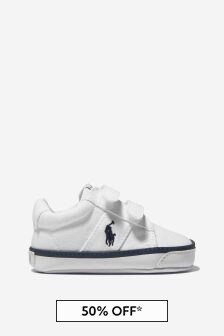 حذاء رياضي قماش أبيض للبيبي من الجنسين من Ralph Lauren Kids