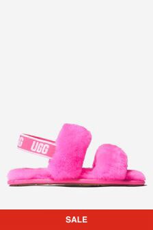 UGG Girls Sheepskin Oh Yeah Sandals in Pink