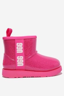 UGG Girls Waterproof Classic Clear Mini II Boots in Pink