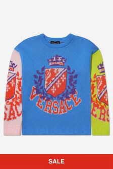 Versace Unisex Cotton Knitted Royal Rebellion Jumper in Multicoloured