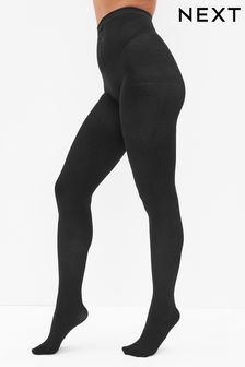 Black Texture Thermal 100D Tights