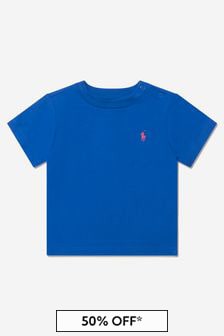 Ralph Lauren Kids Baby Boys Cotton Jersey Logo T-Shirt in Blue