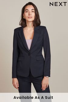 Navy Blue Tailored Single Breasted Jacket