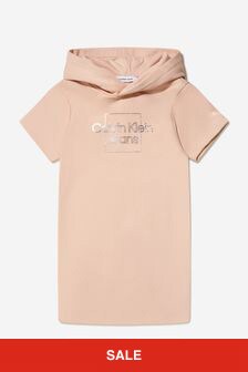 Calvin Kleinジーンズガールズメタリックロゴ半袖パーカードレス