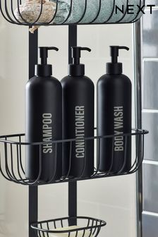 Black Set of 3 Black Harper Gem Reusable Dispenser Bottles
