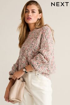 Neutral Pom Neppy Cable Stitch Jumper