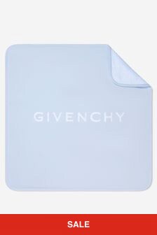 Givenchy 키즈 베이비 보이즈 4G 로고 담요 블루