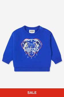 Kenzo 키즈 베이비 보이즈 자수 코끼리 스웨트 셔츠