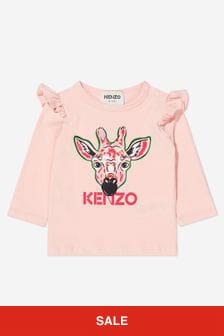 Kenzo Kids Baby Girls Organic Cotton Long Sleeve Giraffe T-Shirt