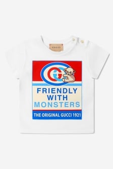 GUCCI Kids Baby Boys Cotton Jersey T-Shirt in White