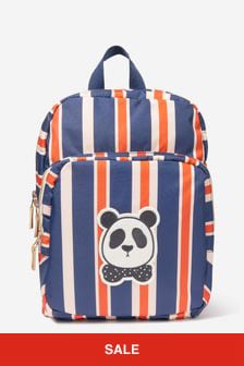 Mini Rodini Kids Striped Panda Backpack