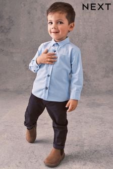 Blue Trimmed Oxford Shirt (3mths-7yrs)