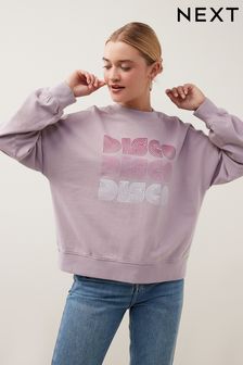 Pink Disco Tea Dye Graphic Sweatshirt