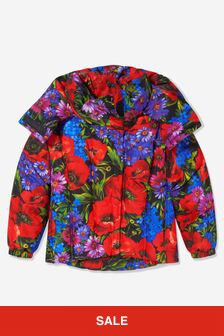 Dolce & Gabbana Kids Girls Floral Down Padded Jacket in Multi