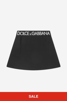 Dolce & Gabbana Kids Girls Logo Skirt in Black
