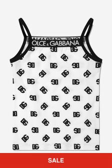 Dolce & Gabbana キッズ ガールズ ロゴ プリント タンクトップ ホワイト