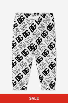 Dolce & Gabbana Kids Baby All Over Logo Print Joggers in White