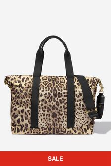 Dolce & Gabbana Kids Baby Leopard Print Changing Bag in Beige에