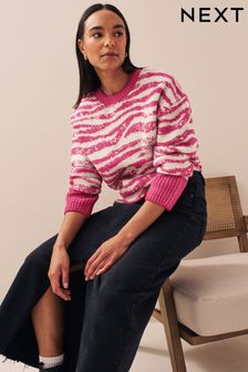 Pink Animal Pattern Jumper