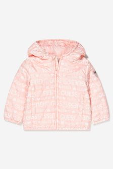 Guess Baby Girls Hooded Padded Jacket in Pink