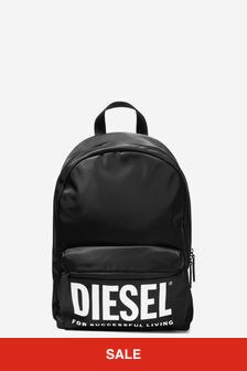 حقيبة ظهر سوداء بشعار للأطفال من Diesel