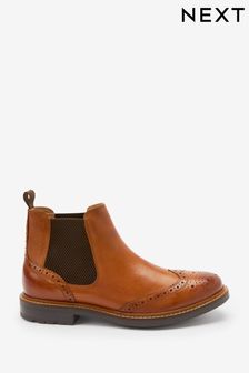 Tan Brown Modern Heritage Brogue Boots