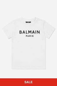 Balmain Kids Logo Print T-Shirt in White