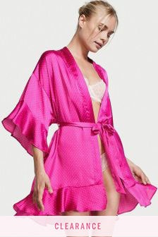 pink silk dressing gown victoria's secret