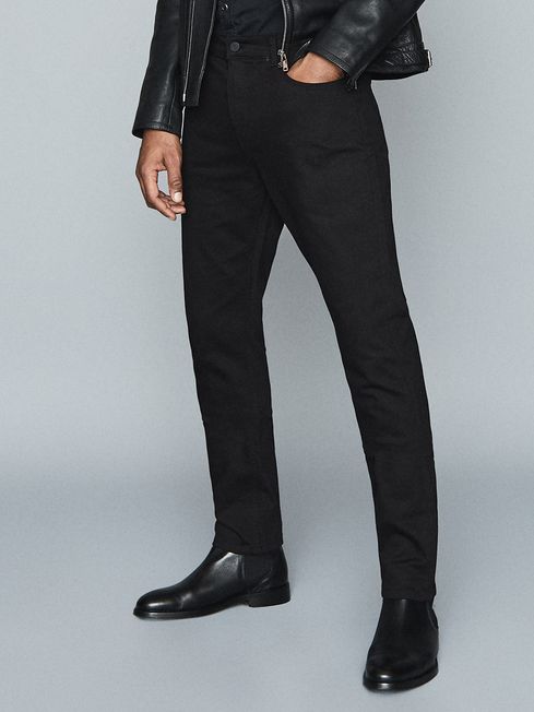 Reiss Black Jet Slim Fit Jeans | REISS 