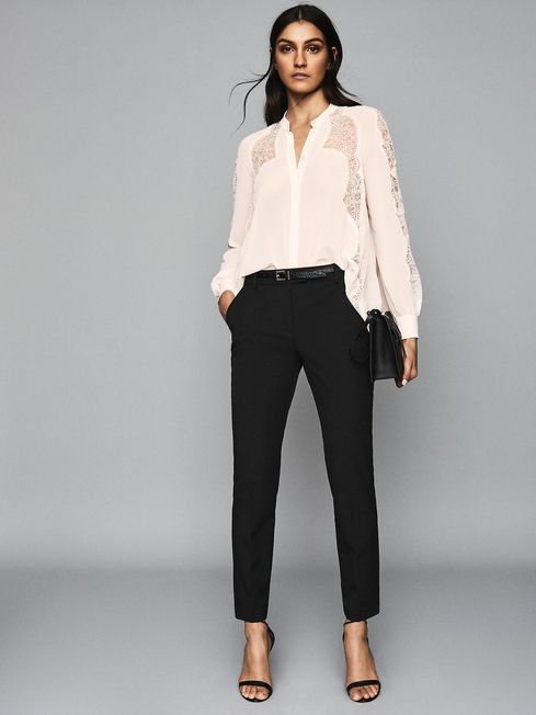 Reiss Black Joanne Cropped Tailored 