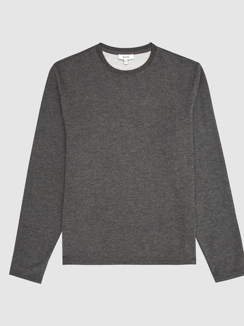 Reiss Dark Grey Adam Melange Crew Neck 