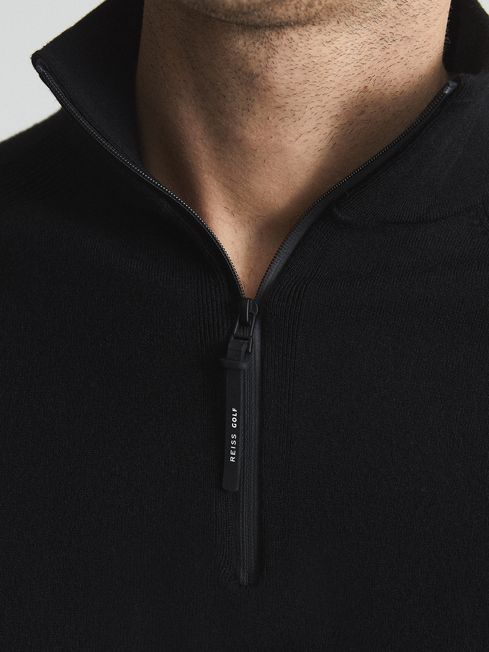 Reiss Black Affleck Golf Stretch Merino 