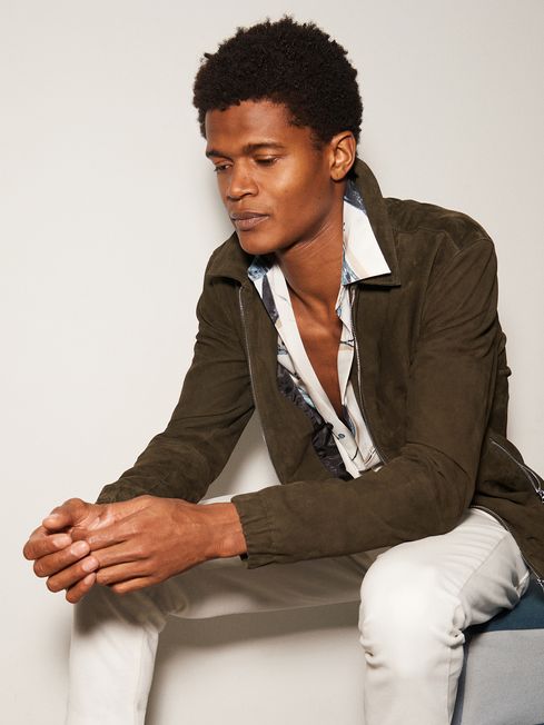 reiss brown suede jacket
