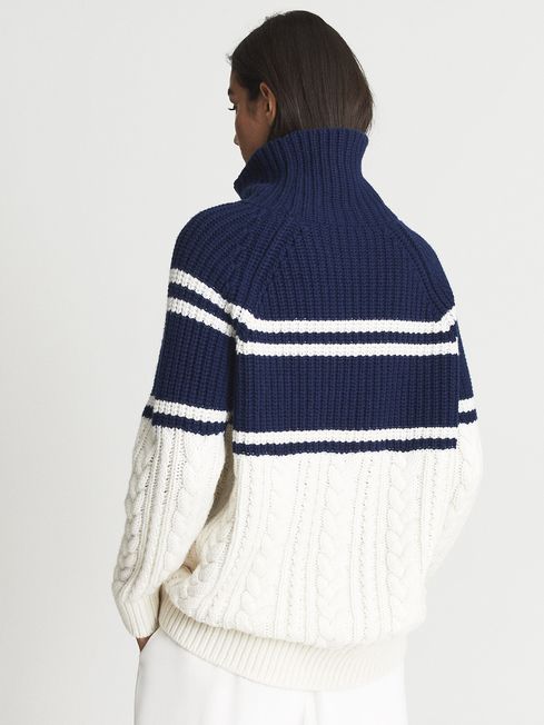 Reiss Navy Scarlett Colourblock Pattern 