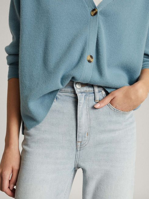 Reiss Mid Blue Elaina Wool Cashmere 