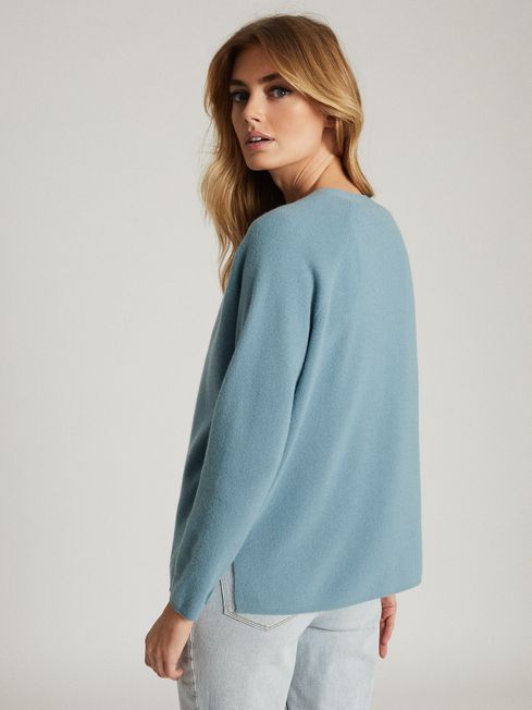 Reiss Mid Blue Elaina Wool Cashmere 