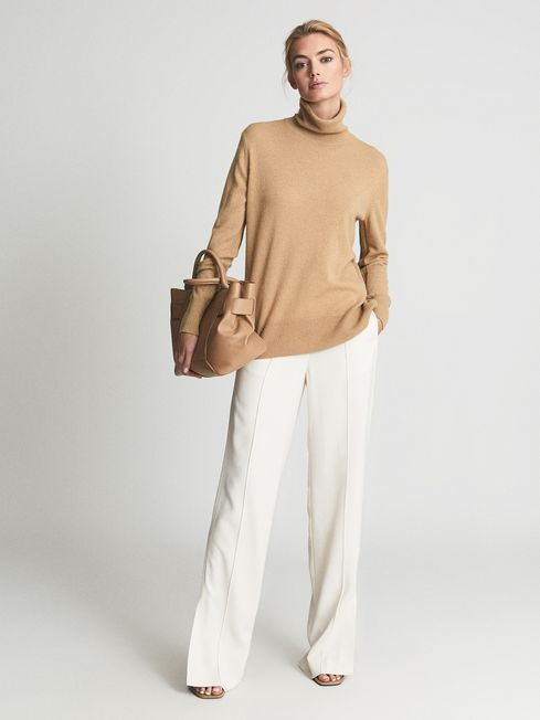 Reiss Camel Coleen 100% Cashmere Roll 