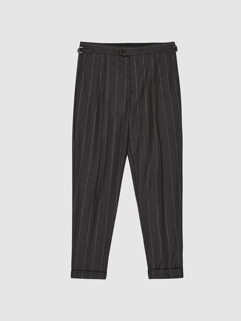 Reiss Charcoal Solar Striped Pleat 