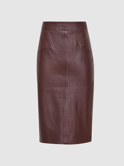 Reiss Berry Reagan Leather Pencil Skirt