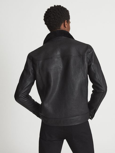 Reiss Black Nash Shearling Jacket 