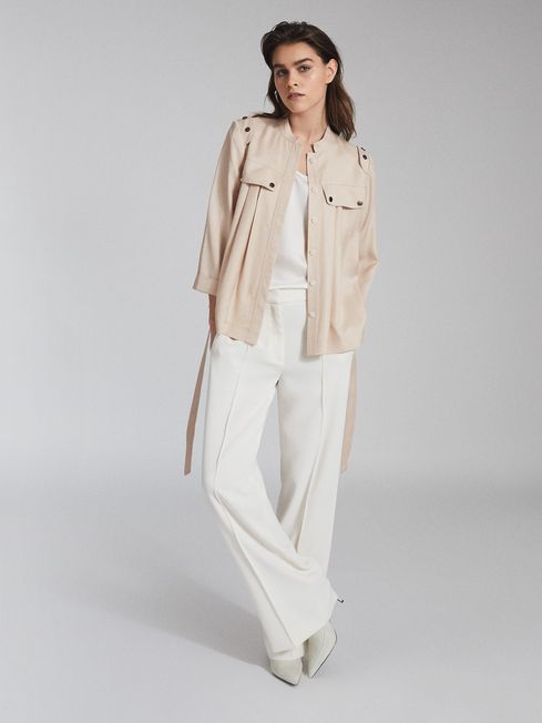 Reiss Neutral Olivia Belted Utility 