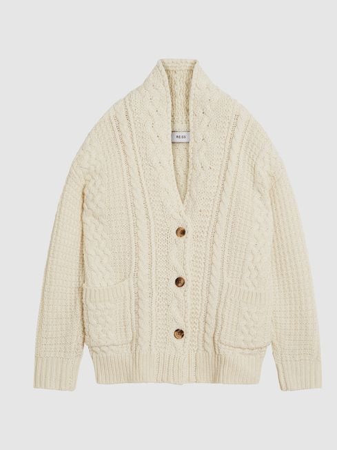 Reiss Summer Junior Cable Knit Cardigan