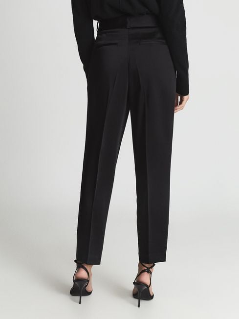 Reiss Black Elyssah Satin Pleated 