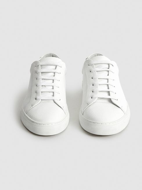 Darren Tumbled Leather Sneakers - REISS