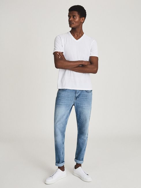Reiss White Dayton Regular Fit V-neck T 