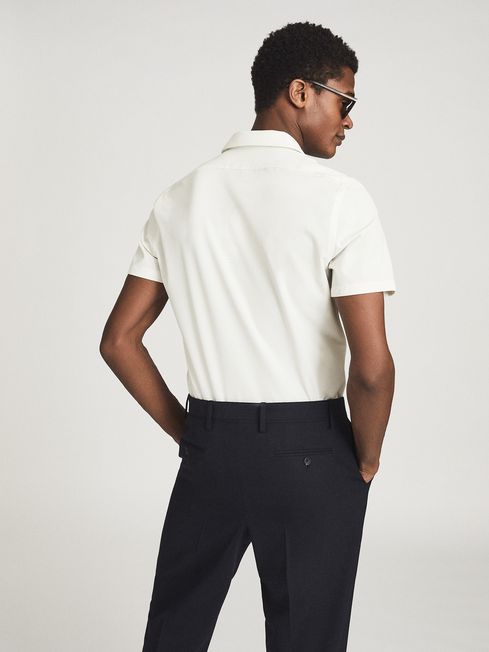 Reiss White Lang Cuban Collar Shirt 
