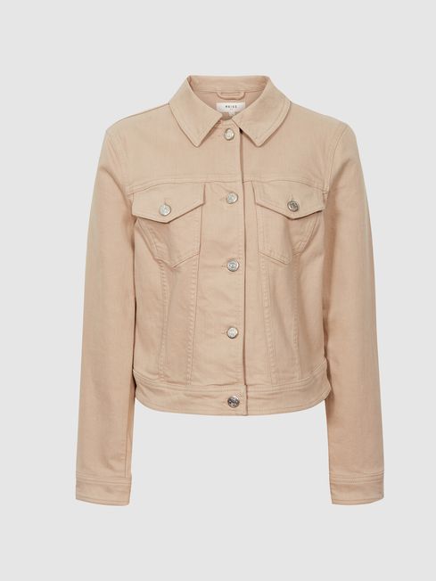 Reiss Neutral Philippa Denim Jacket 