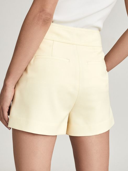 Reiss Yellow Myah Wool Blend Pleat 