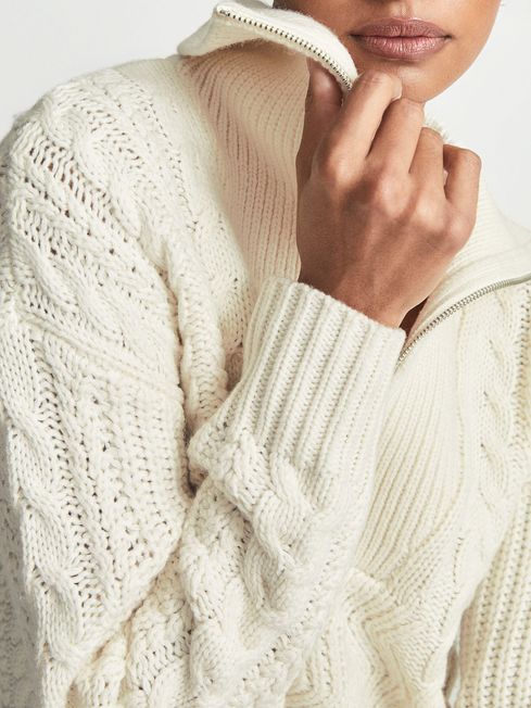 cream zip jumper